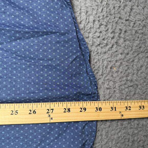 Maceoo Shirt Mens 2XL 6 Blue Button Up Long Sleeve 100% Linen Jacquard Geometric - Picture 8 of 10